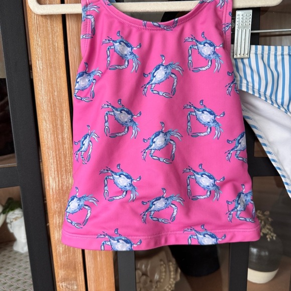 PRODOH Tournament Time Bikini set Strawberry Moon Crab print toddler girl swim - Picture 3 of 7